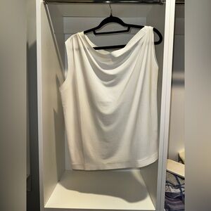 Norma Kamali Cream Sleeveless Drape Top